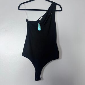 ✨Better Be Women’s Black One Shoulder Bodysuit Size 1XL Stretch NWT